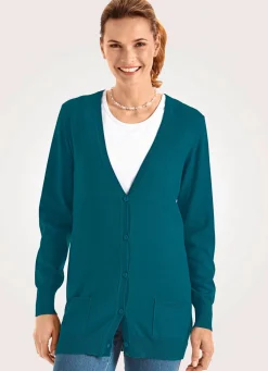 Best BADER Strickjacke mit Modal PETROL