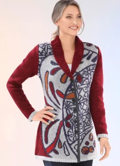 Hot BADER Strickjacke mit platziertem Jacquard-Dessin