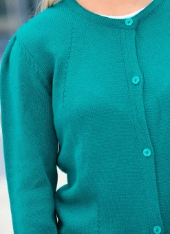 Best BADER Strickjacke mit Raffungen PETROL