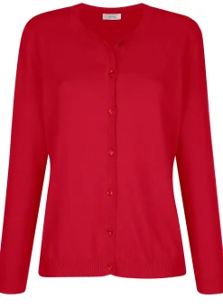 Hot BADER Strickjacke mit rundem Halsausschnitt ROT