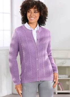 Outlet BADER Strickjacke mit Schurwolle FLIEDER