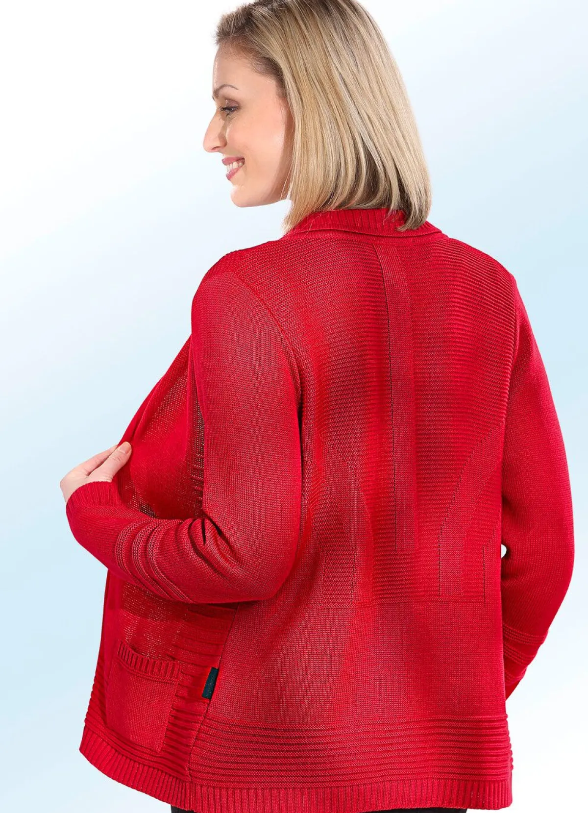 Sale BADER Strickjacke mit Strukturen ROT