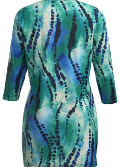 Discount KLAUS MODELLE MADE IN GERMANY Strick-Tunika in Feinstrick GRÜN-BLAU