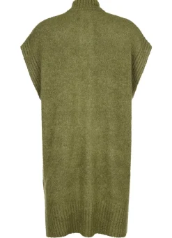 Best BADER Strickweste aus Bouclé-Melangegarn MOOSGRÜN