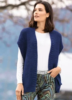 Best BADER Strickweste mit Alpaka MARINE