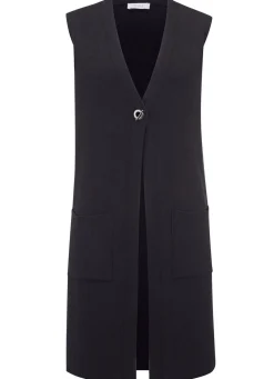 Best BADER Strickweste mit dekorativem Verschluss SCHWARZ