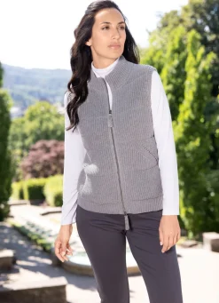 New RABE Strickweste mit Stehkragen GRAU