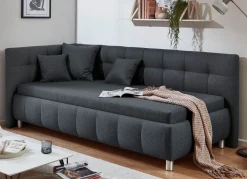 Best BADER Studioliege mit Kissen und Bettkasten ANTHRAZIT