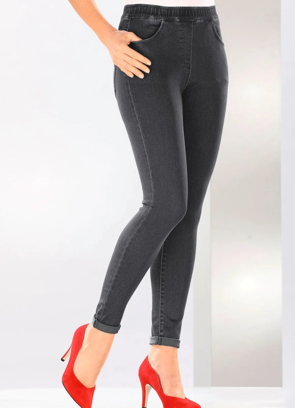 Sale BADER Super softe Jegging-Jeans ANTHRAZIT