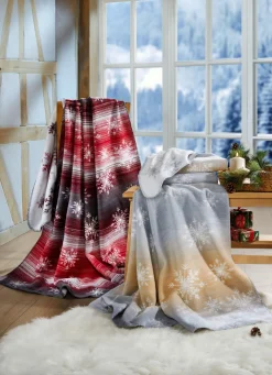 Outlet BADER Superangenehmene Wohndecke mit Schneeflockenmotiv