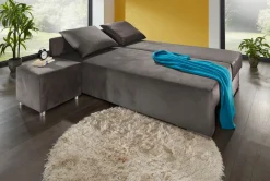 New BADER Superkomfortable Polsterecke mit Hocker BRAUN-BEIGE