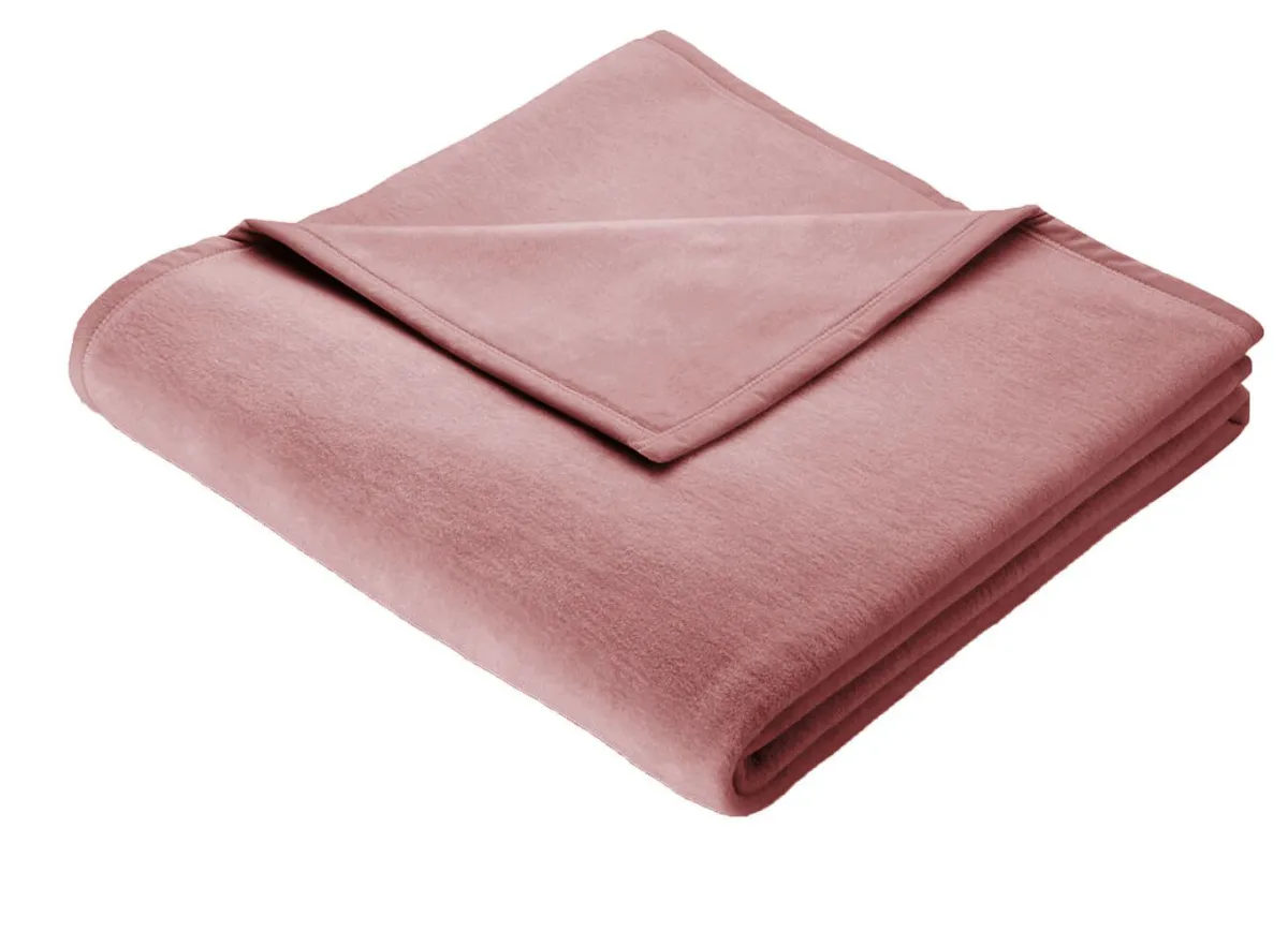 BORBO Supersofte Schlafdecke von aus reiner Baumwolle ROSÉ