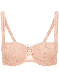 Discount SUSA Dirndl-BH mit floraler Elastikspitze im Vorderteil BEIGE