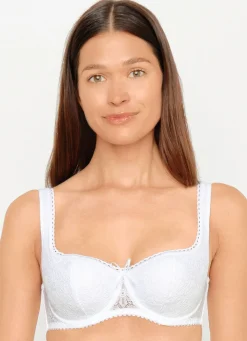 Sale SUSA Dirndl-BH mit floraler Elastikspitze im Vorderteil WEISS
