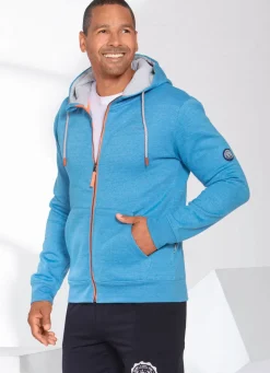 Online BADER Sweatjacke mit Kapuze AQUA MELIERT