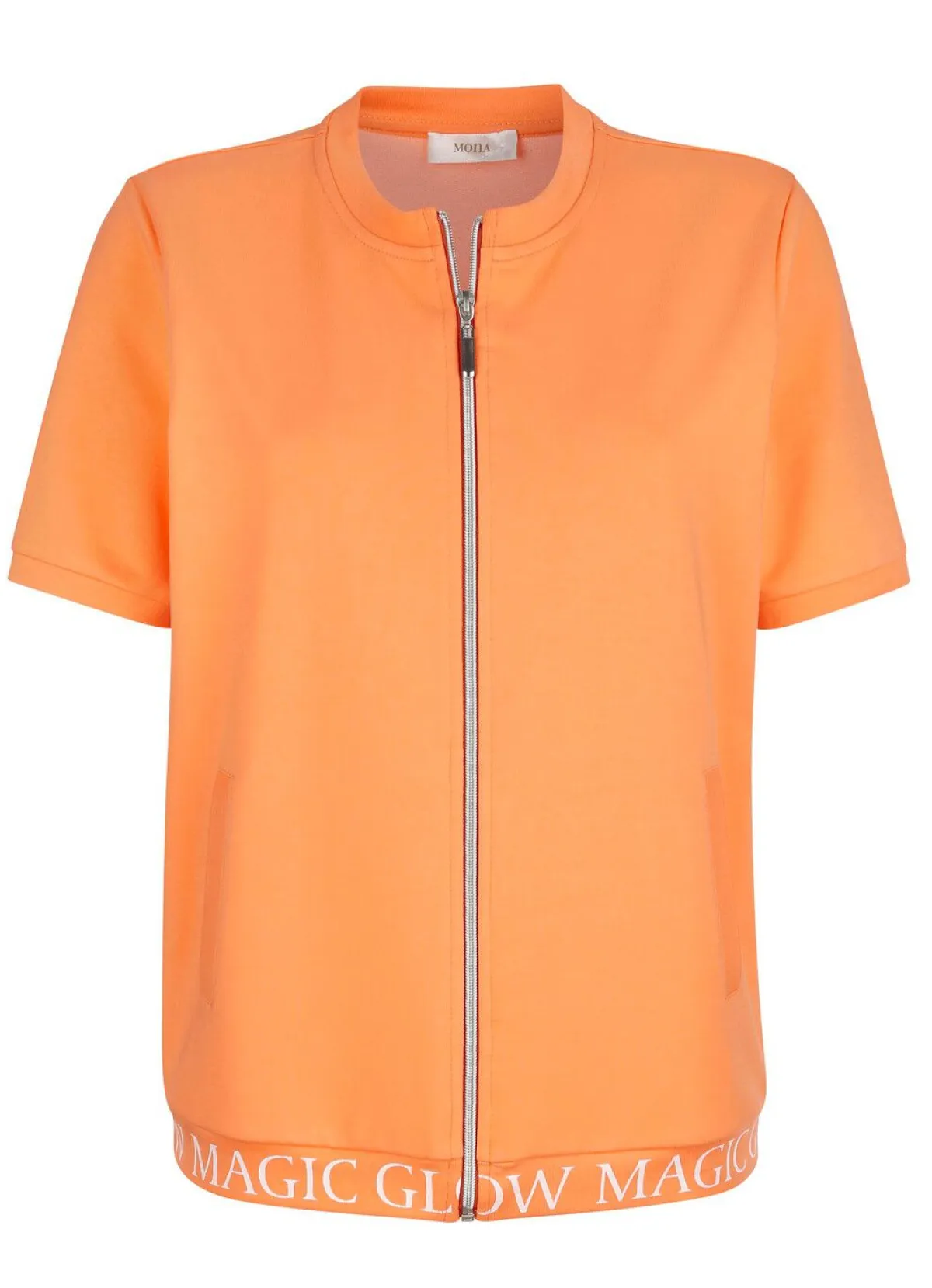 Online BADER Sweatjacke mit Rippenbündchen PFIRSICH