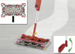 New BADER Swivel Sweeper Akku-Besen mit Power-Akku ROT
