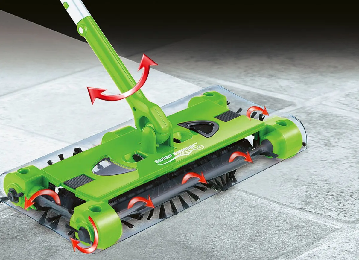 Best BADER Swivel Sweeper Akku-Besen mit Lithium-Ionen-Akku GRÜN