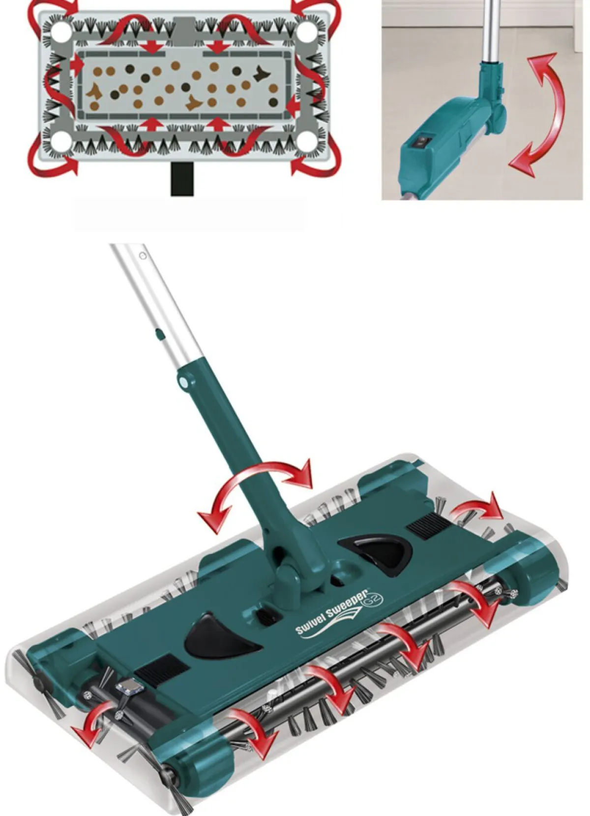 Discount BADER Swivel Sweeper – kabelloser Akku-Besen GRÜN