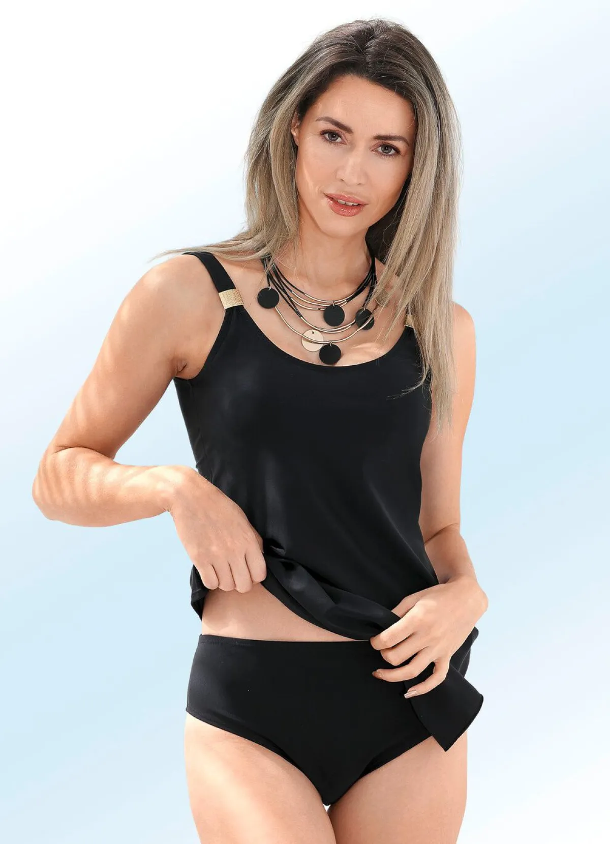 Hot BADER Tankini mit extra langem Oberteil SCHWARZ