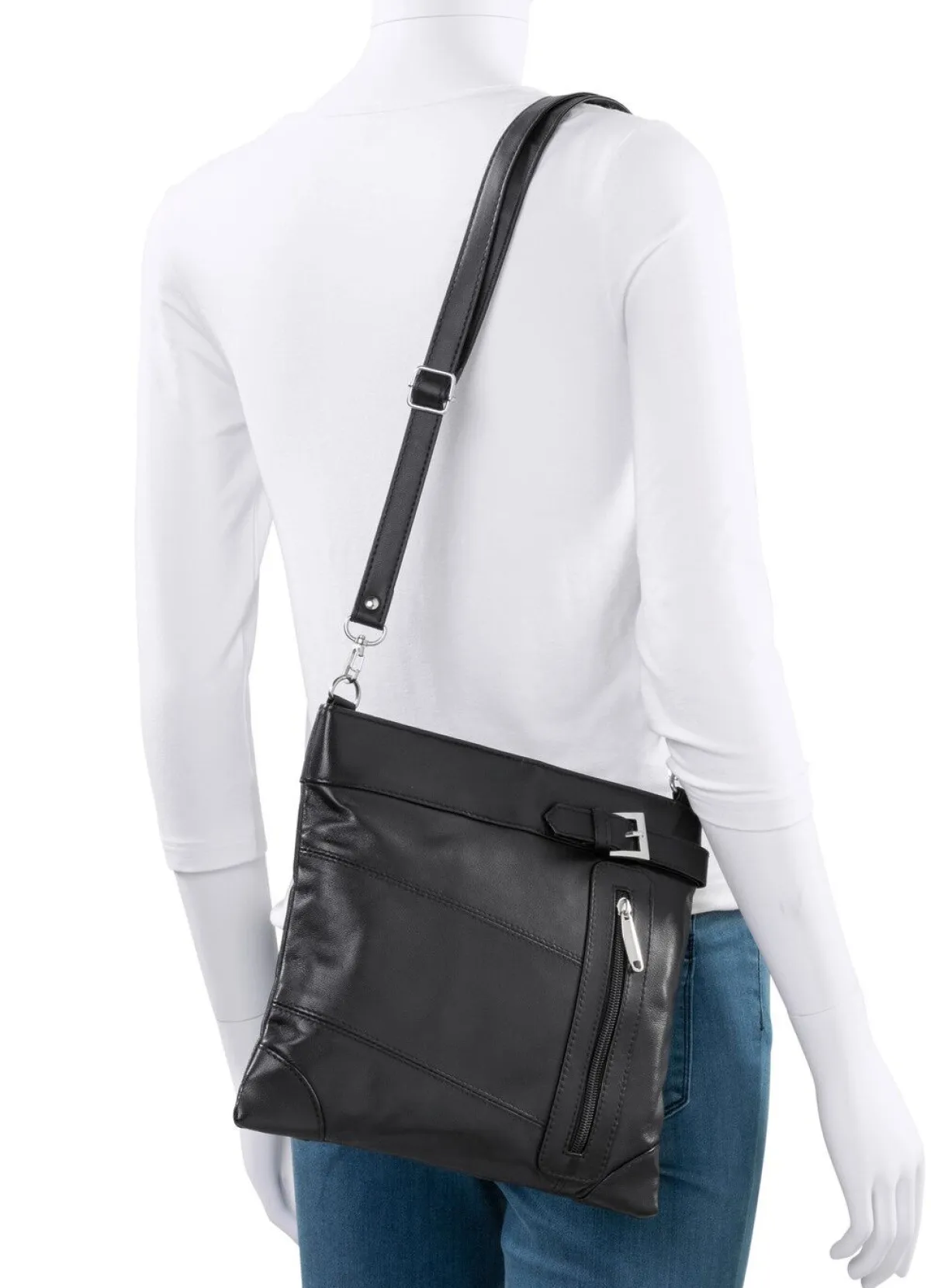 Clearance BADER Tasche aus weichem Nappaleder SCHWARZ