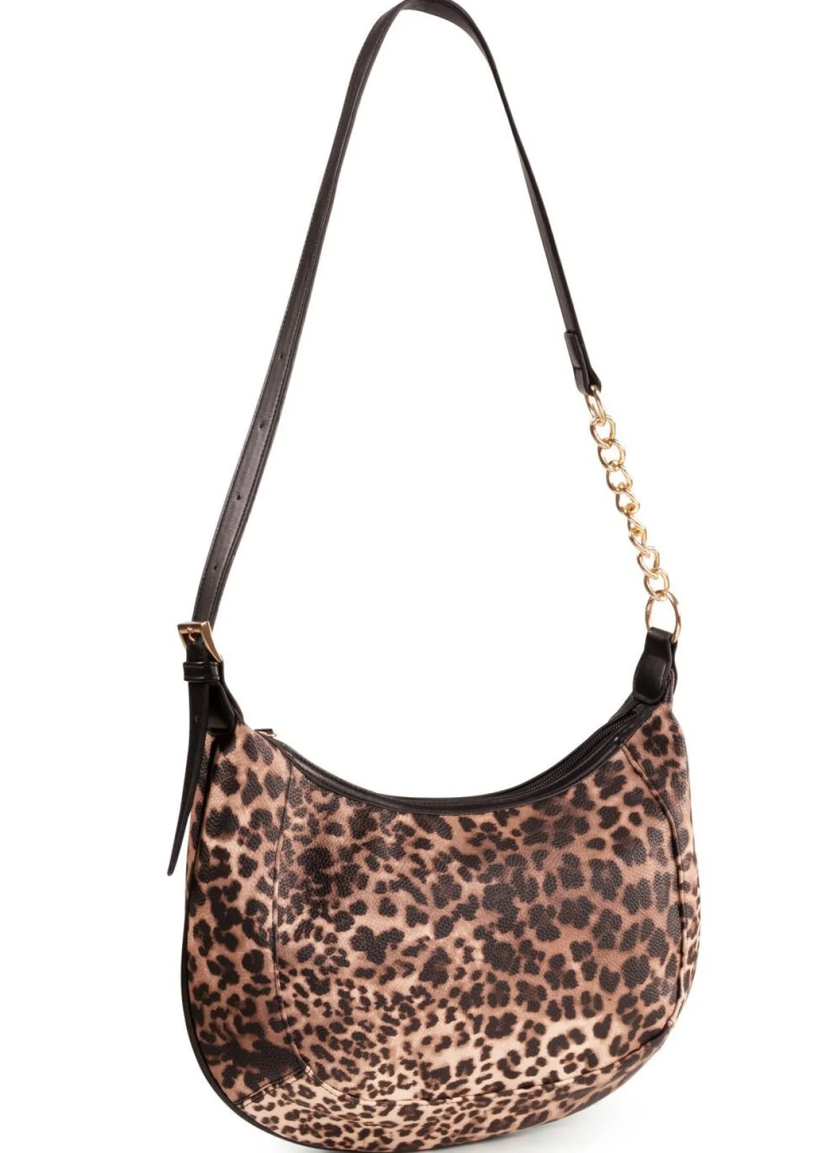 Sale BADER Tasche, Damen, mit verstellbarem Umhängeriemen mit Ketten-Detail BRAUN-SCHWARZ