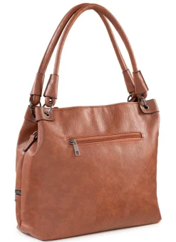 New BADER Tasche mit trendigen Ziernieten COGNAC