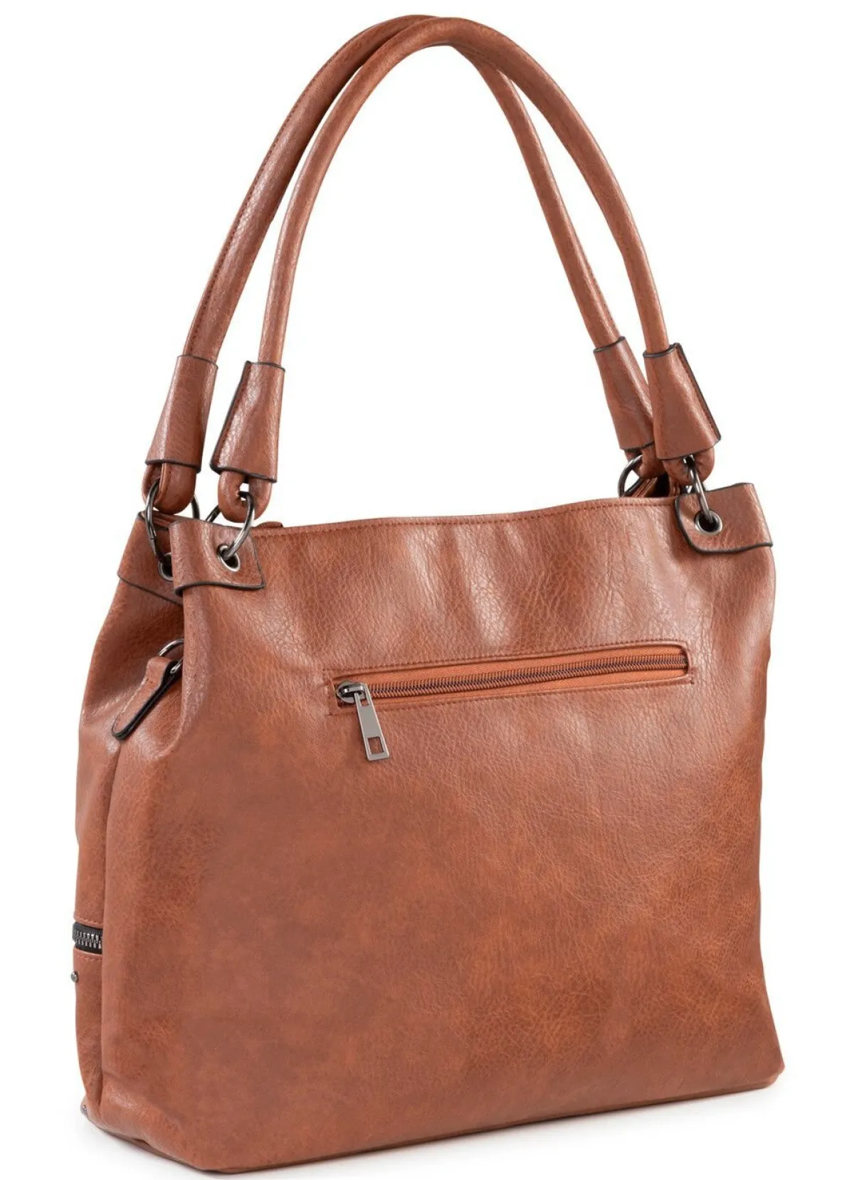 New BADER Tasche mit trendigen Ziernieten COGNAC