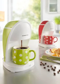 Hot BADER 1-Tassen-Kaffeemaschine für den schnellen Kaffeegenuss ROT