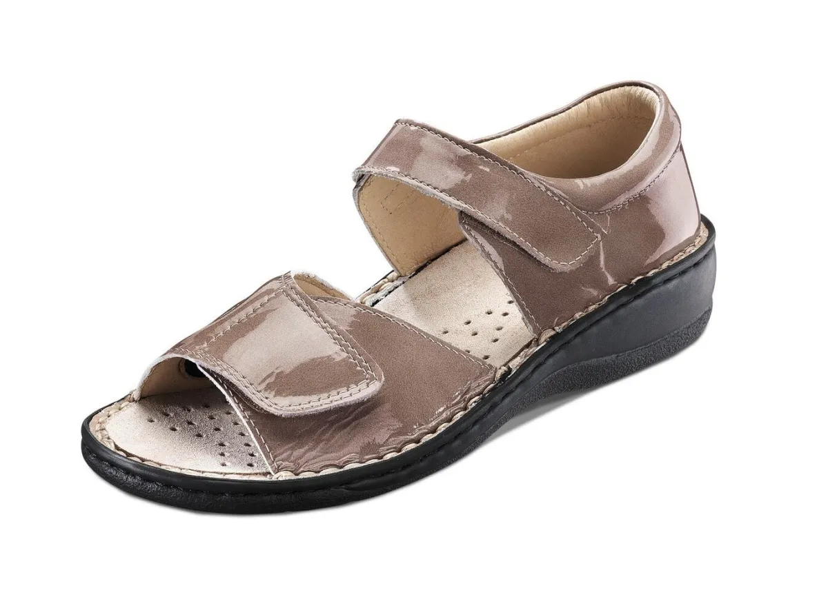Discount BADER Taurus Damen-Sandalette in Lackoptik TAUPE