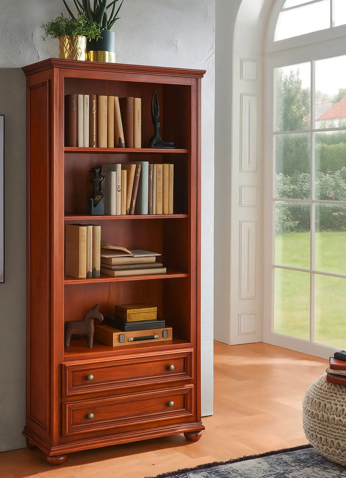 Best BADER Teilmassiver Bücherschrank im Used-Look KIRSCHBAUM
