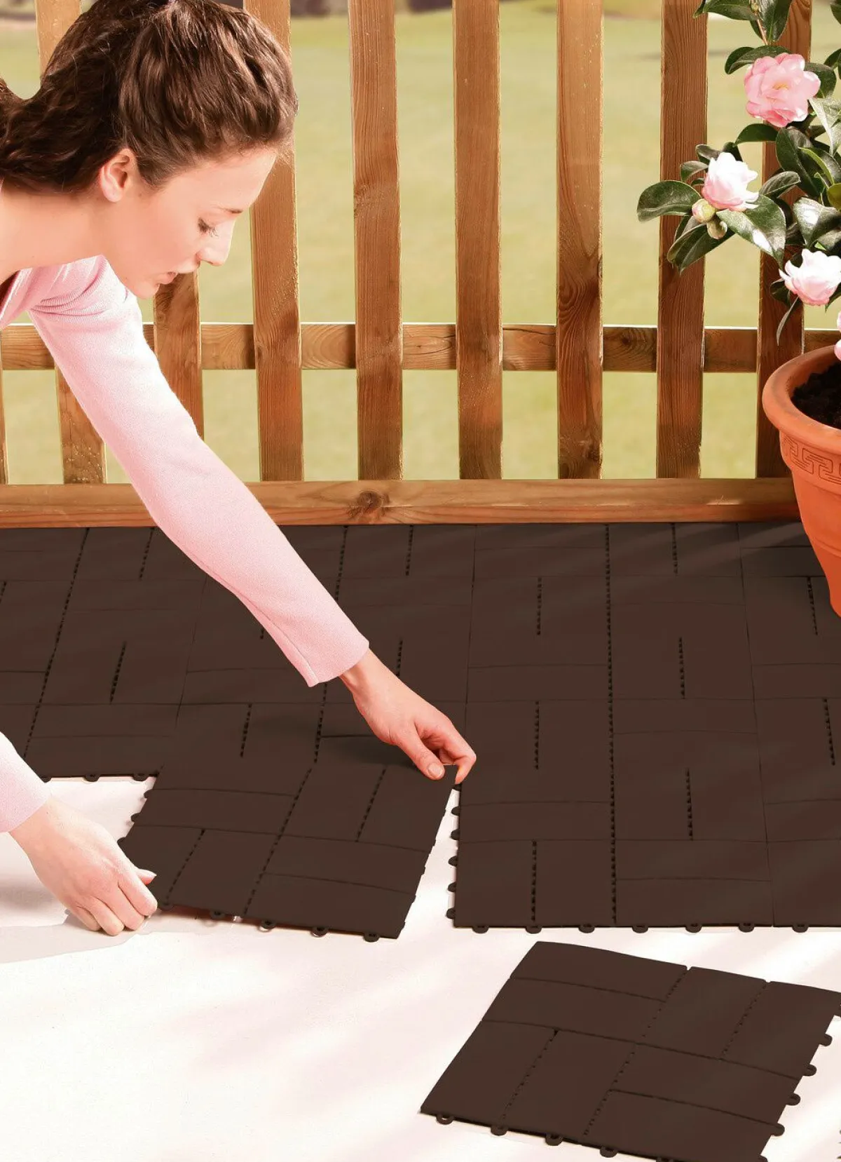 New BADER Terrassenplatten-Set, 12-teilig BRAUN