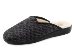 Discount BADER Textil-Pantoffel mit Warmfutter aus reiner Wolle ANTHRAZIT