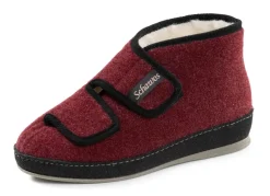 Hot BADER Textil-Stiefelette mit zwei praktischen Klettspangen BORDEAUX-SCHWARZ