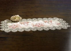 New SCHÄFER Tischdecke von Schäfer mit feinster Macramé-Spitze BUNT
