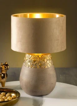 Best BADER Tischleuchte mit Lampenfuß aus Keramik BEIGE