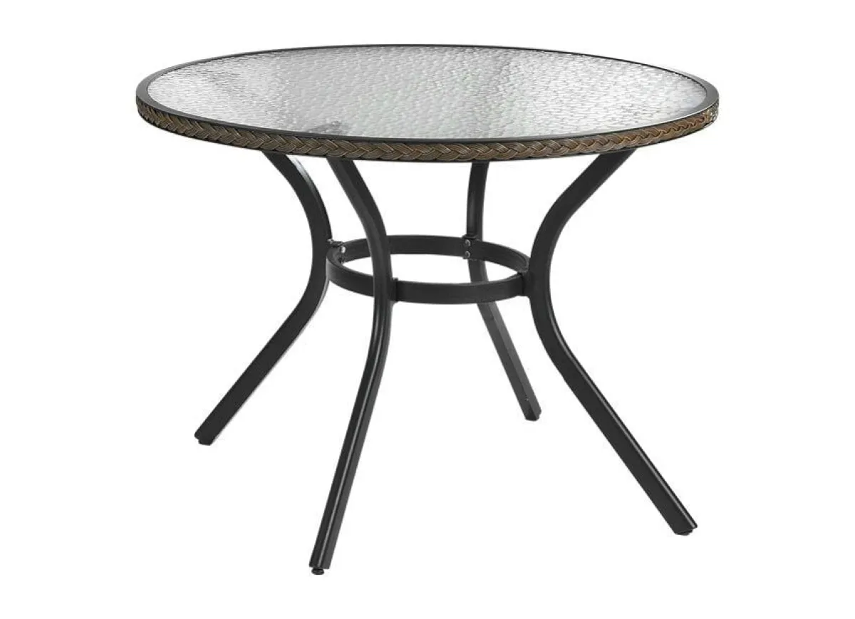 Hot BADER Tisch mit Aluminium-Gestell und Glasplatte BRAUN