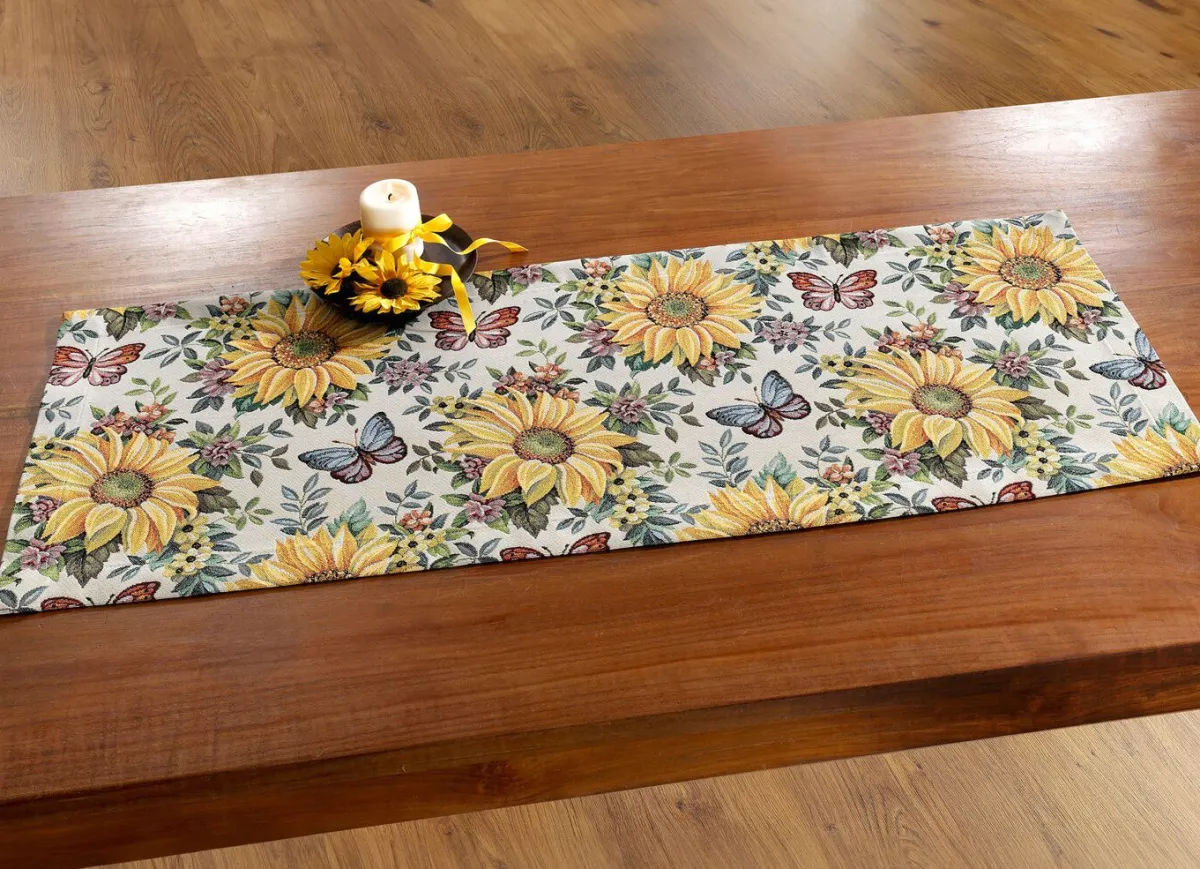 BADER Tisch- und Raumdekoration mit Sonnenblumen-Dessin BUNT