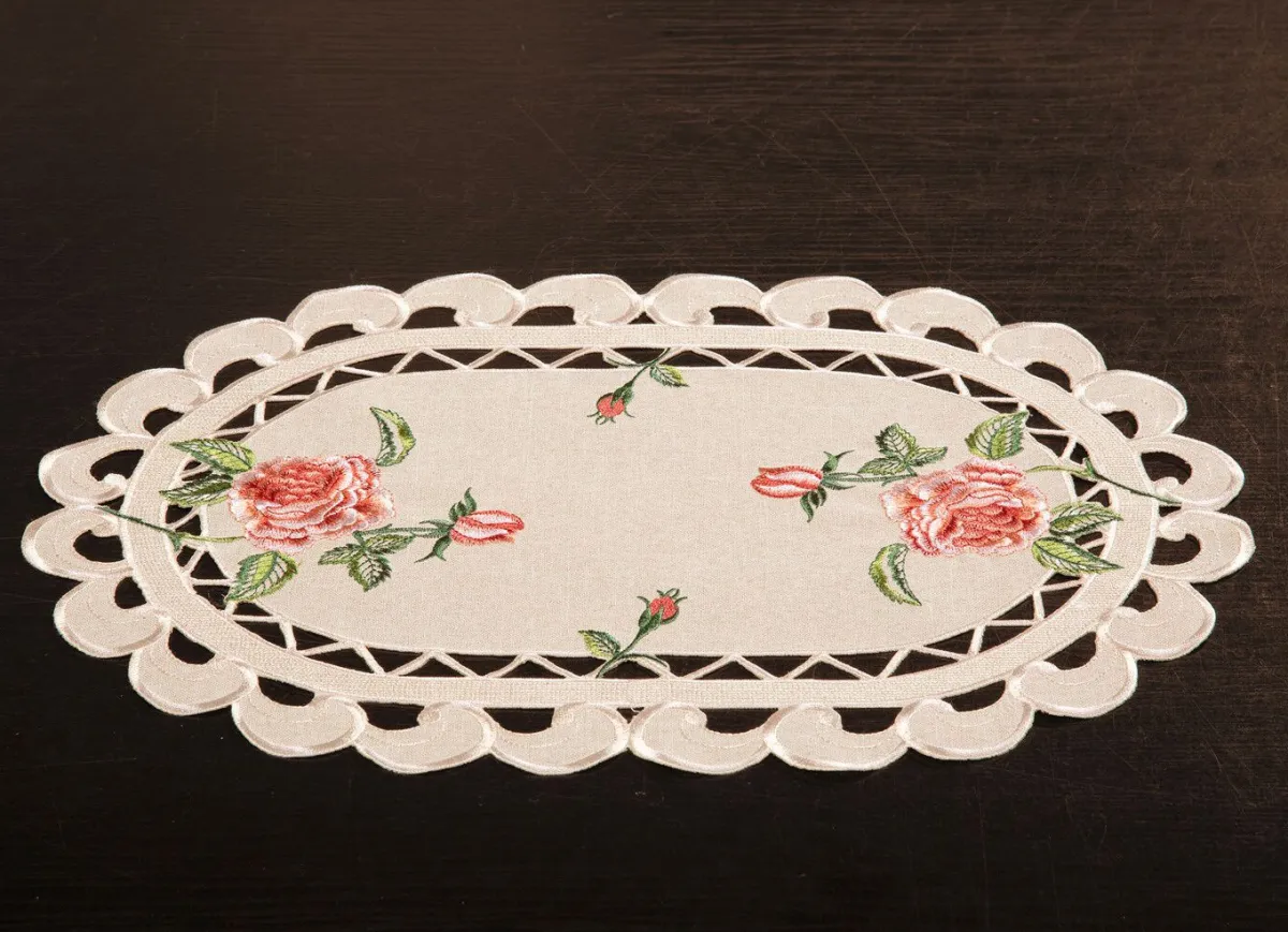 Sale BADER Tisch- und Raumdekoration mit Rosendessin BUNT