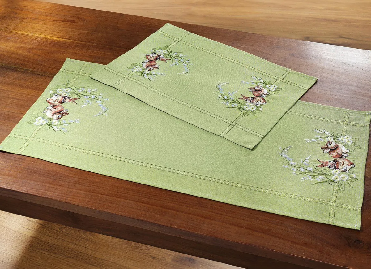 Outlet BADER Tisch- und Raumdekoration mit Blüten- und Gräsermotiv GRÜN