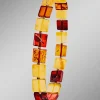 Discount BADER Tolles Armband mit echten bunten Bernstein-Quadraten