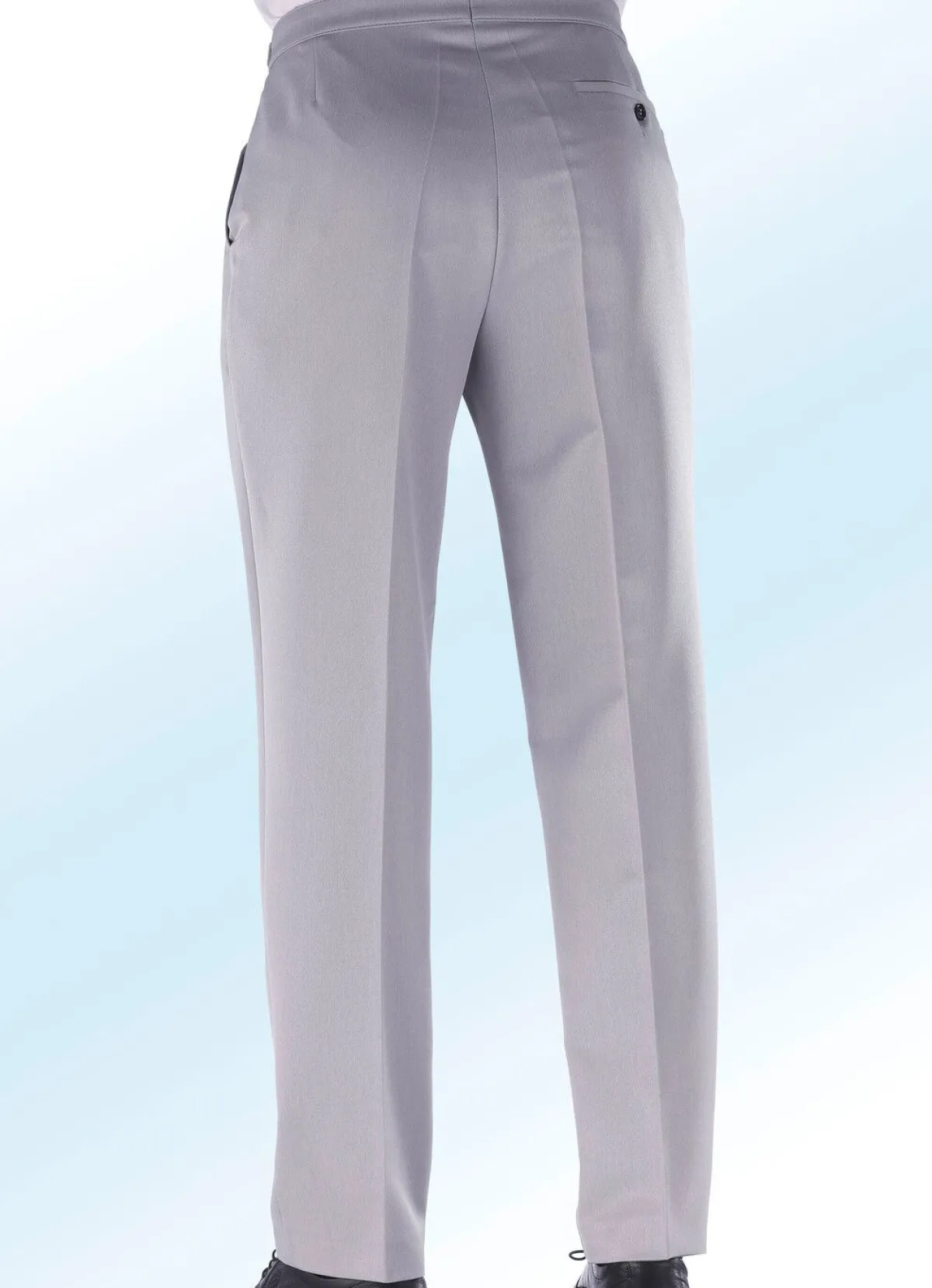 Outlet KLAUS MODELLE MADE IN GERMANY Tragangenehme Bundverstellerhose mit Seitentaschen HELLGRAU MELIERT