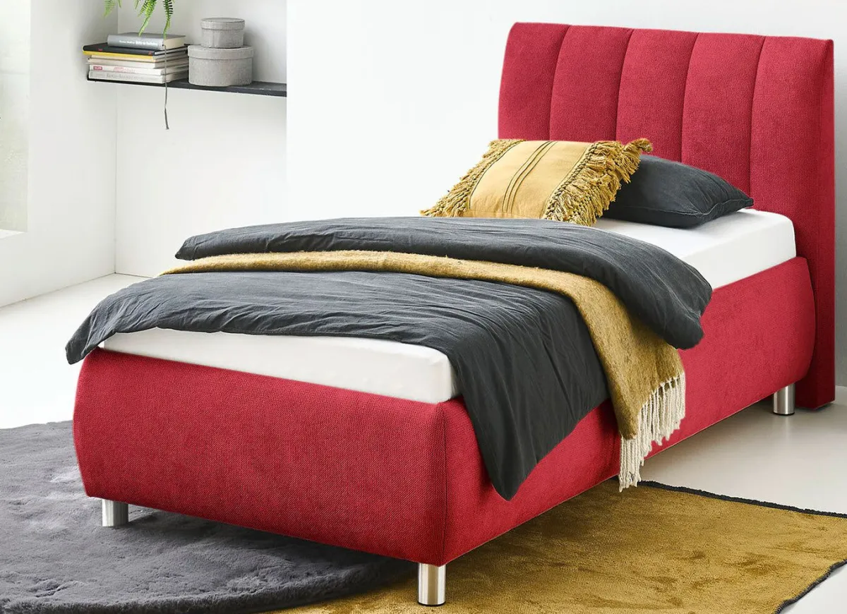 Discount BADER Traumhaft bequemes Polsterbett ROT