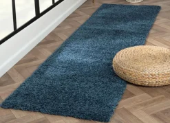 Hot BADER Traumhaft flauschige Brücken und Teppiche in Shaggy-Qualität DUNKELBLAU