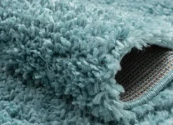 Discount BADER Traumhaft flauschige Brücken und Teppiche in Shaggy-Qualität HELLBLAU