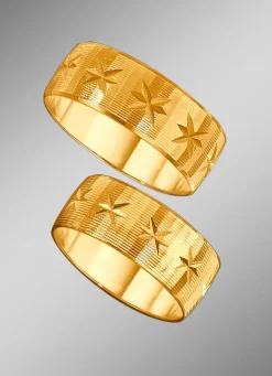 Discount BADER TraurinTrauring mit diamantierg mit diamantierten Rillen und kleinen Sternchen