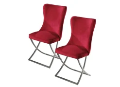 New BADER Trendige Esszimmer-Stühle, 2er-Set ROT