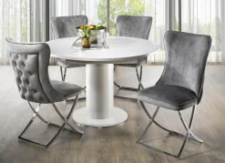 New BADER Trendige Esszimmer-Stühle, 2er-Set GRAU