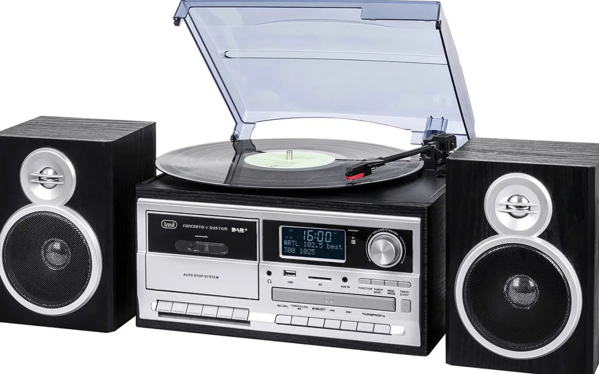 Best BADER Trevi TT 1072 DAB Nostalgie-Stereoanlage mit DAB+ SCHWARZ