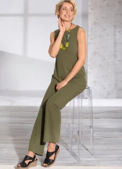 Discount KLAUS MODELLE MADE IN GERMANY Trägershirt mit modisch flachem Halsausschnitt in 2 Farben OLIV
